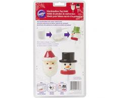Wilton Marshmallow-Form, Motiv Weihnachtsmann und Schneemann, 4 Aussparungen, mehrfarbig