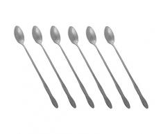 HornTide 6-teiliges Mischen Löffel Set 8 Inch 20cm lange Löffel Löffel für Eis Kaltes Getränk Fruchtsaft Cocktail Rühren und vieles mehr - Edelstahl-Spiegel-Polieren
