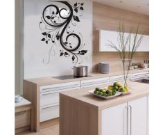 INDIGOS 4052166145084 Wandtattoo w659 schÃ¶ne Tribal Blatt Wandaufkleber 120 x 90 cm, schwarz