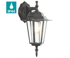 EGLO Außen-Wandlampe Laterna 4, 1 flammige Außenleuchte, Wandleuchte aus Aluguss und Glas, Farbe: Schwarz, Fassung: E27, IP44