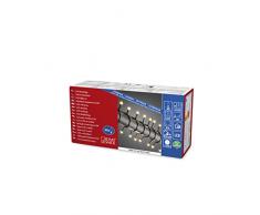 Konstsmide 3691-807 LED Globelichterkette, runde Dioden / für Außen (IP44) / 80 bernsteinfarbene Dioden / 24V Außentrafo / schwarzes Kabel