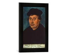Gerahmtes Bild von Lucas Cranach der Ãltere Bugenhagen, PortrÃ¤t/ Lucas Cranach d.Ã., Kunstdruck im hochwertigen handgefertigten Bilder-Rahmen, 30x40 cm, Schwarz matt
