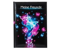 Goldbuch Freundebuch, Schmetterling, DIN A5, 88 illustrierte Seiten, Kunstdruck, Schwarz/Pink/Blau, 43577