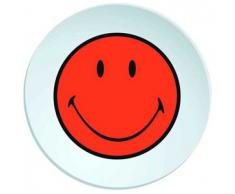 Zak Designs Smiley Teller tief, Ø 20 cm, Coral/Weiss