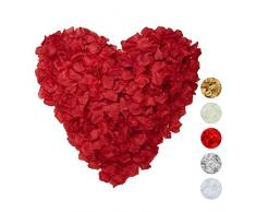 Relaxdays Rosenblätter 3000er Pack, Streudeko für Hochzeit, Valentinstag & Jahrestag, Rosenblüten künstlich, bordeaux