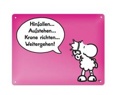 Sheepworld 44964 Blechschild Krone richten, 17 cm x 22 cm, Geschenkartikel