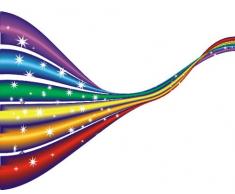 Indigos 4051719805475 Wandtattoo ME082 bunter Regenbogen Sterne 60 x 47 cm