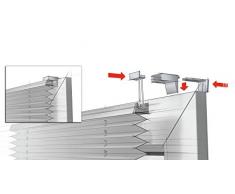 Gardinia Plissee zum Klemmen, Blickdichtes Faltrollo, Alle Montage-Teile inklusive, EASYFIX Plissee Stoff verspannt mit zwei Bedienschienen, WeiÃ, 100 x 130 cm (BxH)