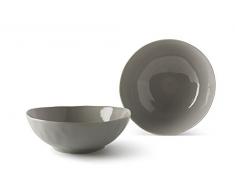 Fill Salbei Set 2 Stück Salatschüssel aus Steinzeug, Keramik, Quarz, 23 x 23 x 8 cm