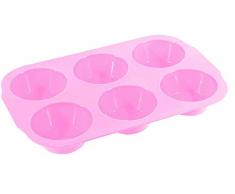 Zenker 6er-Muffinform CANDY, Silikonform zum Backen von Törtchen, Backform für Cupcakes (farblich sortiert: Rosa oder Creme), Menge: 1 Stück