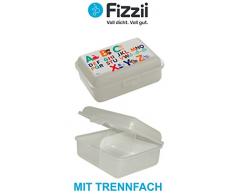 Fizzii Lunchbox (Inkl. Obst-/GemÃ¼sefach, schadstofffrei, spÃ¼lmaschinenfest, Motiv: ABC)