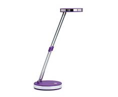 MAULpuck, LED-Tischlampe, Lila, Helle Schreibtischleuchte, 1300 Lux, Tageslichtweiß, Metall-Teleskoparm, Höhe ca. 33 cm