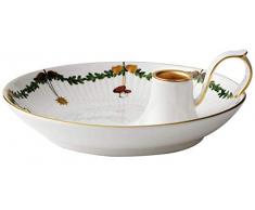 Royal Copenhagen 1024778 Star Fluted/XMAS Kerzenhalter mit Griff, Porzellan, mehrfarbig
