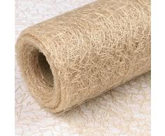 Schnoschi Dekostoff Creme, Rolle 9 m x 30 cm, Tischläufer, Dekonetz, Tischband, Netzstoff, Textil-Netzgewebe