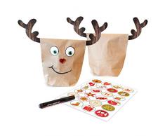 pajoma Rudis 24 Helfer Adventskalender, Kraftpapier, Braun, 16 x 26 cm