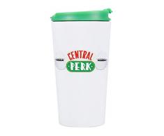 FRIENDS Travel Mug Central Park weiß/grün, Bedruckt, Fassungsvermögen 300ml, aus Edelstahl/Kunststoff.