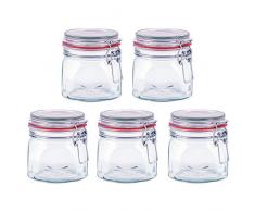 pajoma Drahtbügelglas, 5X 500 ml Fassungsvermögen inkl. Gummidichtung