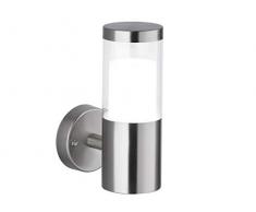 WOFI Außenwandleuchten, Metall, Integriert, 7 W, Edelstahl Gebürstet Roh, 14.1 x 8.7 x 20.8 cm