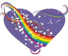INDIGOS 4051719736564 Wandtattoo MF212 Regenbogen Liebe Herz Hippie 80 x 61 cm