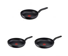 Tefal Hard Titanium Plus Pfannenset, bestehend aus 28 cm + 24 cm + 20 cm, antihaftbeschichtet, induktionsgeeignet, Aluminium, schwarz