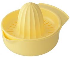 Fackelmann Zitronenpresse mit Auffangbehälter, frisch gepresster Saft ohne Kerne, Küchenhelfer zum Auspressen von Limetten (Farbe: Gelb, Weiß, Gelb/Grün - nicht frei wählbar), Menge: 1 Stück