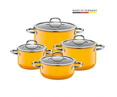 Silit Passion Yellow Topfset 4-teilig, Töpfe mit Glasdeckel, Silargan Funktionskeramik, Induktionstöpfe, Topf Induktion, Auslaufmodell, gelb