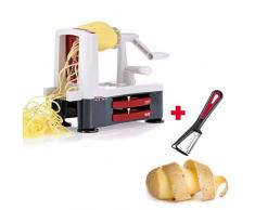 Westmark Spiralschneider im Set mit Sparschäler für Gemüsenudeln, Zoodles und Obstspiralen, Gemüseschneider mit 3 Schneideinsätzen Spiromat und Kartoffelschäler Gallant, 113322E6