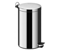 Premier Housewares Premier Treteimer, 20 l, mit Kunststoff-Inneneimer, Edelstahl, edelsthal, Silber, 33x13x45