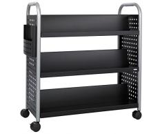 Safco Scoot Doppelseitiges Bücherregal mit sechs Einlegeböden - schwarz