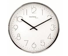 Technoline WT 7210 Moderne, Filigrane Wanduhr mit edlem Metallrahmen, Chrom, Metall, Silber, 30 x 4,5 x 30 cm