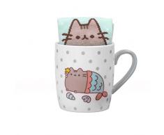 Pusheen - Tasse mit Socke - Meerjungfrau