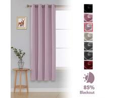 Deconovo Verdunkelungsgardinen mit Ösen Thermogardine Ösen Gardinen Blickdicht 183x168 cm Pink 1er Set