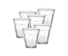 Duralex 512000 Picardie Trinkglas, Wasserglas, Saftglas, 250ml, Glas, transparent, 6 Stück