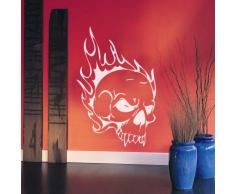 INDIGOS WG20355-35 Wandtattoo w355 Totenkopf Skull Schädel Bone Wandaufkleber, 96 x 63 cm, orange
