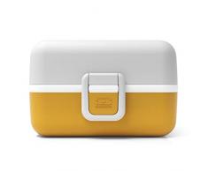 monbento - MB Tresor gelb Moutarde Brotdose Kinder mit Trennwand - Bento Box Kids mit Fächer - Individuell Gestaltbar - Snack Box