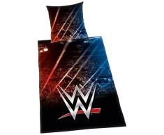Herding World Wrestling Entertainment Bettwäsche-Set, Wendemotiv, Bettbezug 135 x 200 cm, Kopfkissenbezug 80 x 80 cm, Baumwolle/Renforcé
