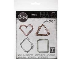 Sizzix Thinlits Stanzschablonen 4 Stk 664414 Geometrische Rahmen von Tim Holtz, Mehrfarben, Einheitsgröße