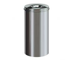 V-Part Runder Papierkorb aus Edelstahl, 50 Liter