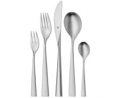 WMF Bellano Besteckset 6 Personen, 30 teilig, Monobloc-Messer, Cromargan Edelstahl mattiert, spülmaschinengeeignet