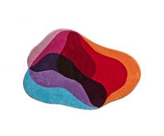 Grund KARIM RASHID Exklusiver Designer Badteppich 100% Polyacryl, ultra soft, rutschfest, ÖKO-TEХ-zertifiziert, 5 Jahre Garantie, KARIM 21, Badematte 90x130 cm, rot-bleu