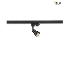 SLV LED 3-Phasen-Strahler PURI | Dreh- und schwenkbarer Schienen-Strahler, LED Spot, Deckenstrahler, Deckenleuchte, Schienensystem, Innenbeleuchtung, 3P-Lampe | GU10 QPAR51, schwarz, max. EEK A-A++