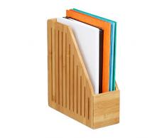 Relaxdays Stehsammler Bambus, A4, Zeitschriften & Dokumente, Büro, Schreibtisch, Stehordner, HBT: 30x10x26,5 cm, Natur, 1 Stück
