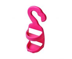 FACKELMANN Duschablage Flamingo, Duschregal zum Hängen, Duschset mit Zwei Ablagen, praktischer Duschkorb ohne Bohrungen, Wandablage für Badaccessoires (Farbe: Pink), Menge: 1 Stück