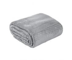 Eurofirany Bettüberwurf Tagesdecke Geometrische Muster Flanell Decke Überwurf Elegant Edel Glamour Schlafzimmer Wohnzimmer Gästezimmer Lounge, Silber, 200X220cm