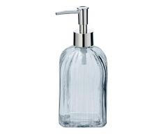 Wenko Seifenspender Vetro Flüssigseifen, Spülmittel-Spender Fassungsvermögen 0.52 l, Glas, Transparent, 7,5 x 19 x 7,5 cm
