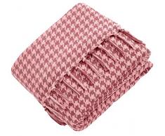 Mixibaby Tagesdecke Wohndecke Wendedecke Kuscheldeck Sofadecke Couchdecke, Farbe:Rosa, Design:Kariert