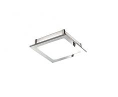 Trio Leuchte LED Deckenleuchte Iker in Chrom, Glas weiß satiniert, 10W LED, 30x30cm, 625511006