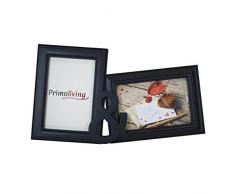 PrimoLiving Partner 2er Bilderrahmen 3D Optik Bildergalerie mit Glasscheiben Schwarz P-615