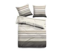 TOM TAILOR Unisex Heimtextilien & Bettware Gestreifte Bettwäsche beige,135/200
