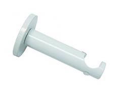 GARDINIA Träger mit Metallmontageplatte für Gardinenstangen, 1-läufig, Offen, Alle Montage-Teile inklusive, Serie Chicago, Durchmesser 20 mm, Weiß